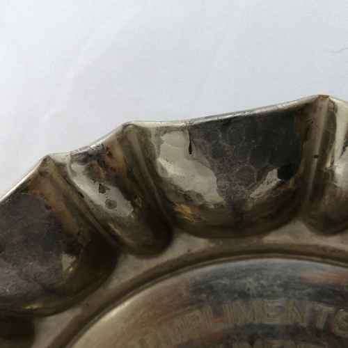 Silverplated dish with compliments from J. Kaplan Windhoek, SWA