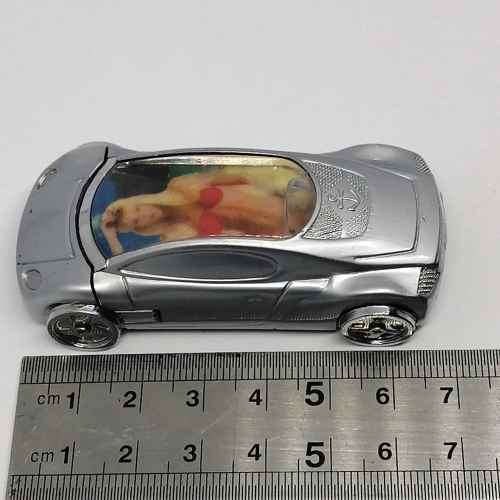 Car shaped pocket lighter with girl in bikini