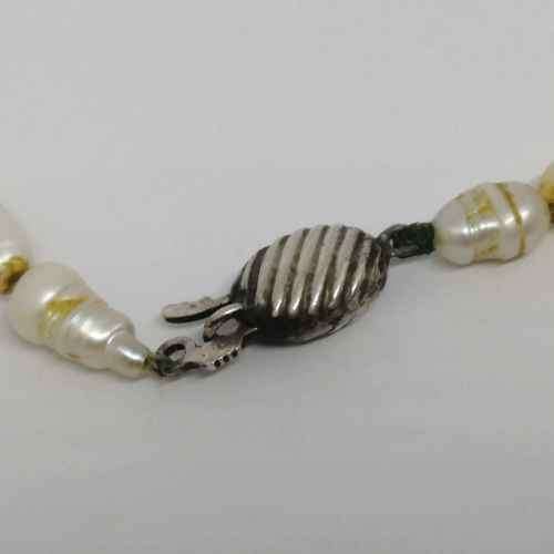 Freshwater pearls necklace with silver clasp - length 21cm