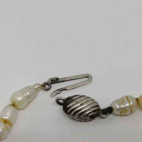 Freshwater pearls necklace with silver clasp - length 21cm