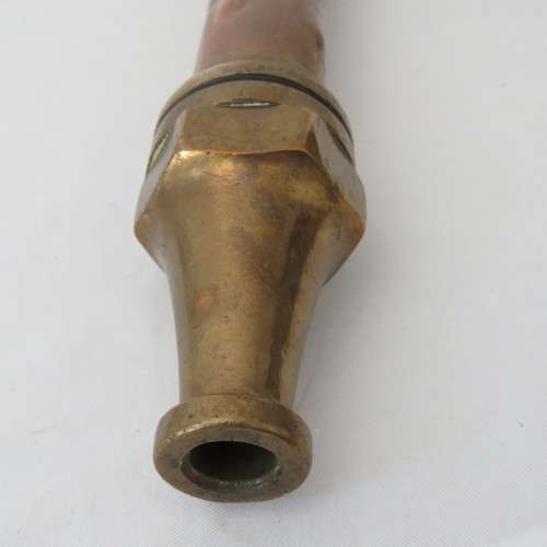 Vintage Morris and Sons copper and brass 3/4 fire hose nozzle - Length 45 cm