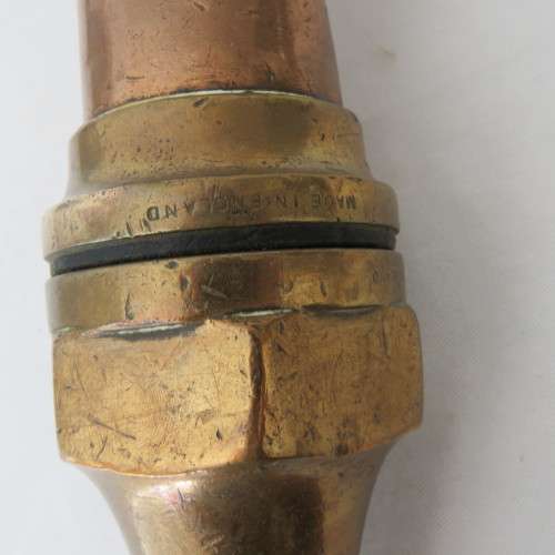Vintage Morris and Sons copper and brass 3/4 fire hose nozzle - Length 45 cm