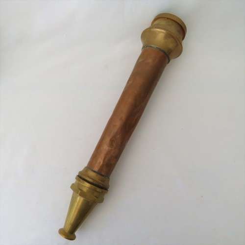 Vintage copper and brass fire hose nozzle - Length 47 cm