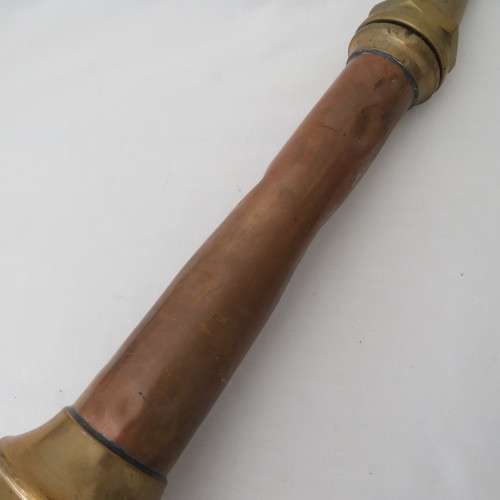 Vintage copper and brass fire hose nozzle - Length 47 cm