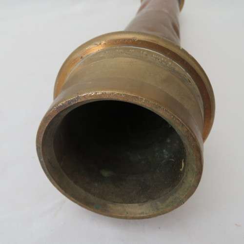 Vintage copper and brass fire hose nozzle - Length 47 cm