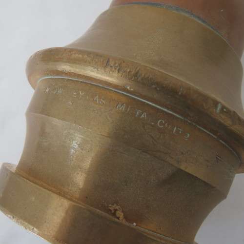 Vintage copper and brass fire hose nozzle - Length 47 cm
