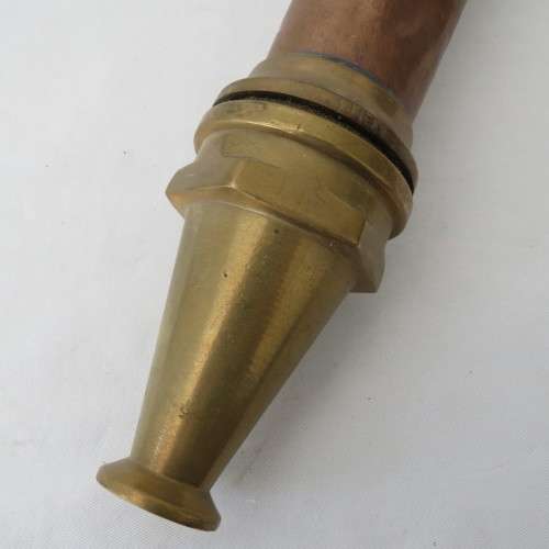 Vintage copper and brass fire hose nozzle - Length 47 cm
