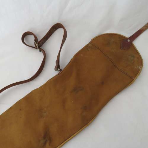 Vintage leather and material rifle bag - Length 119 cm