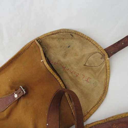 Vintage leather and material rifle bag - Length 119 cm
