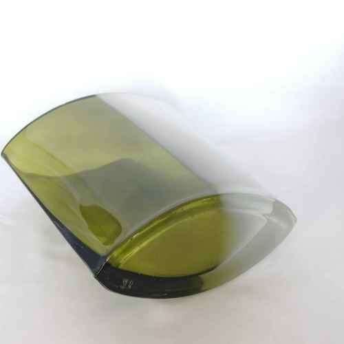 Beautiful Green and White stained glass vase