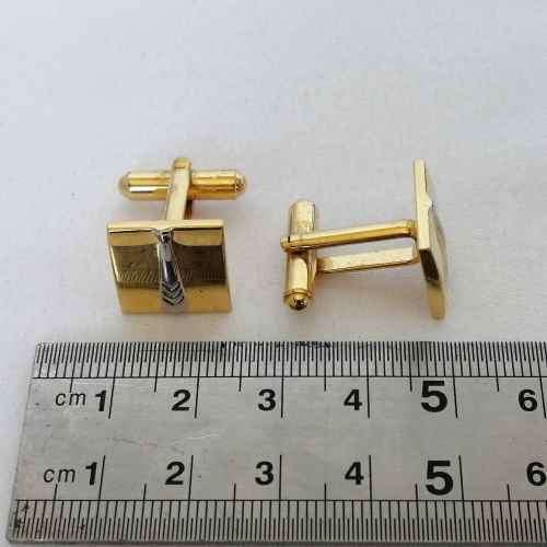 Vintage mens goldplated jewellery set - sleeve garters, cufflinks and tie clip