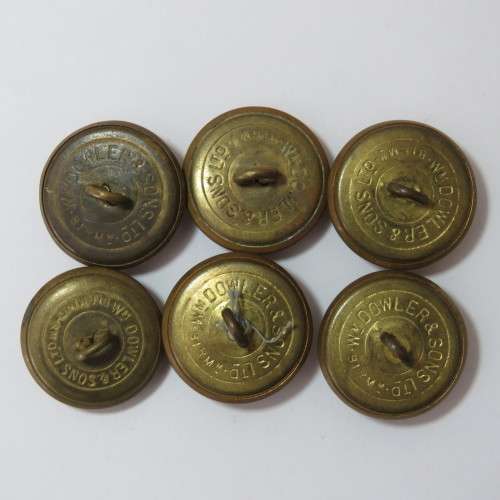 South African Defense Force military uniform buttons - Set of 6 Made by Dowler and Sons, Birmingham