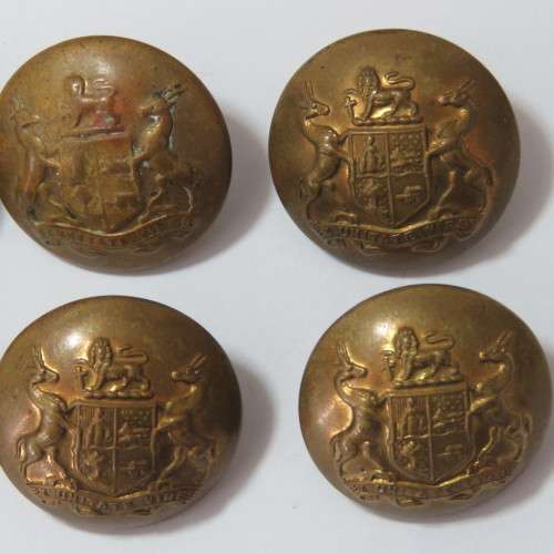 South African Defense Force military uniform buttons - Set of 6 Made by Dowler and Sons, Birmingham