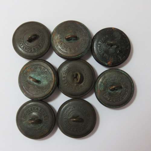 South African Defense Force military buttons - Lot of 8 wartime blackened buttons