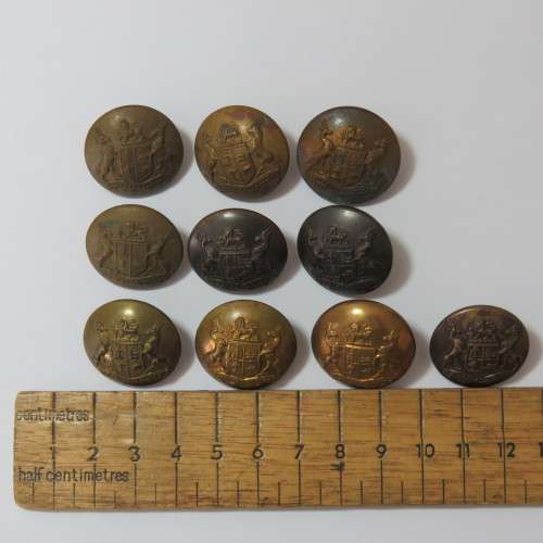 South African Defense Force military uniform buttons - Lot of 10 - All with different markers