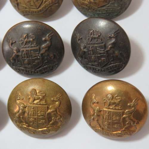 South African Defense Force military uniform buttons - Lot of 10 - All with different markers