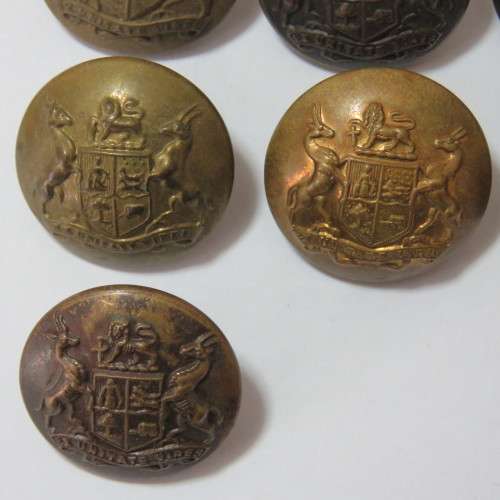 South African Defense Force military uniform buttons - Lot of 10 - All with different markers