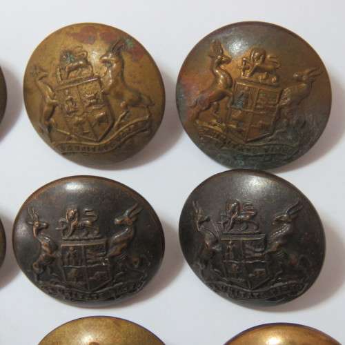 South African Defense Force military uniform buttons - Lot of 10 - All with different markers