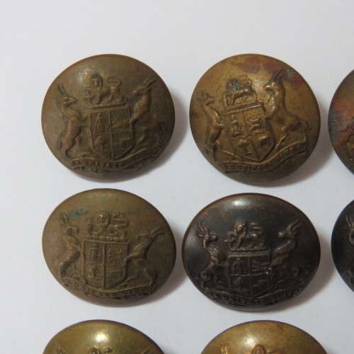 South African Defense Force military uniform buttons - Lot of 10 - All with different markers