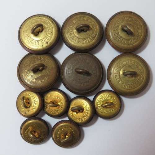 South African Defense Force military buttons - Wartime blackened - Lot of 6 large and 6 small