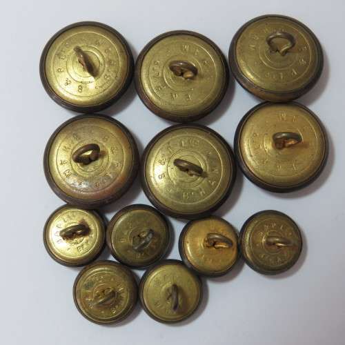 South African Defense Force military buttons - Lot of 6 blackened large and 6 blackened small