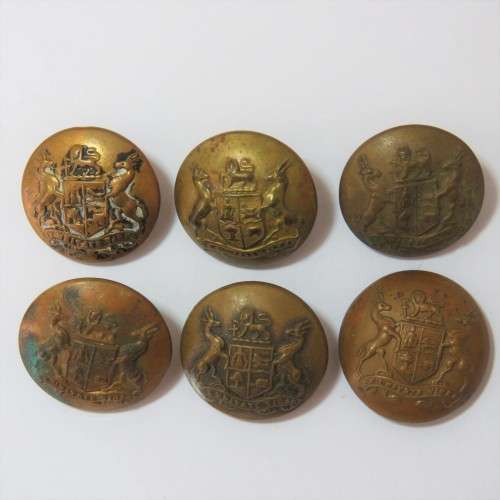 South Africa Defense Force military buttons - Lot of 6 - All with different markers - Hard to get
