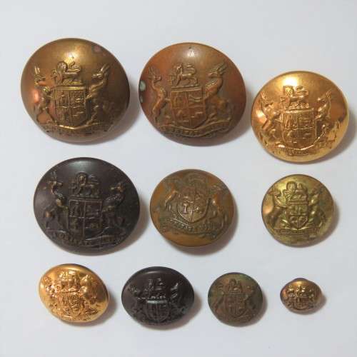 South African Defense Force military uniform buttons - 10 Different types