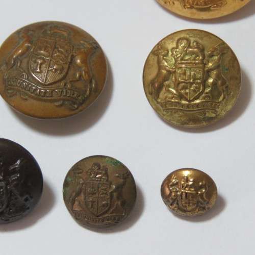 South African Defense Force military uniform buttons - 10 Different types