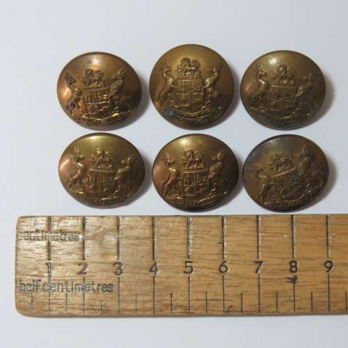 South African Defense Force Military Uniform buttons - Set of 6 Made by BandP Ltd, Birmingham