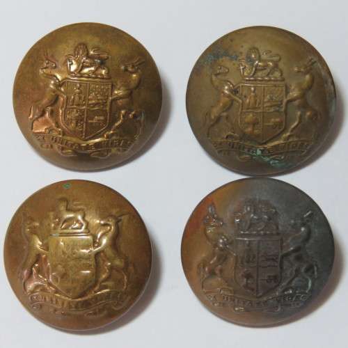 South African Defense Force military uniform buttons - Lot of 6 made by W Dowler & Sons, Birmingham