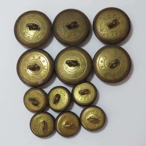 South African Defense Force military buttons blackened lot of 6 small and 6 large