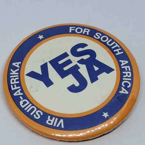 Yes for South Africa election campaign badge