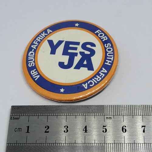 Yes for South Africa election campaign badge