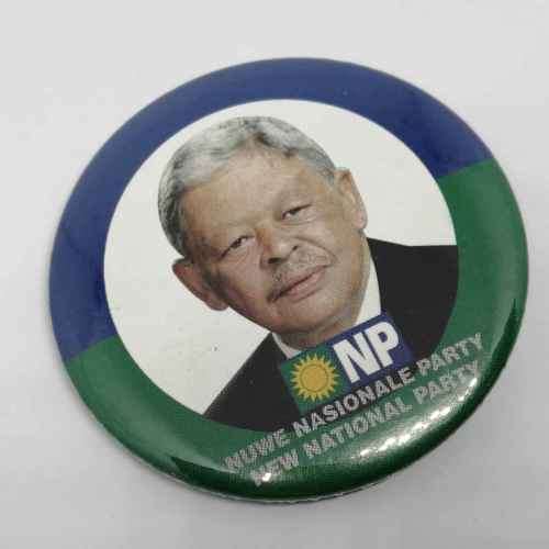 New National Party election campaign lapel badge - Gerald Morkel