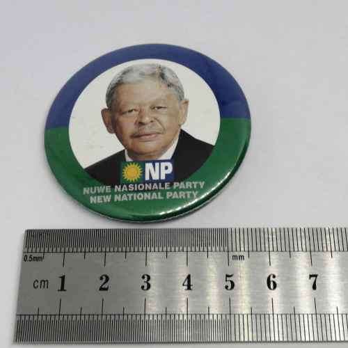 New National Party election campaign lapel badge - Gerald Morkel