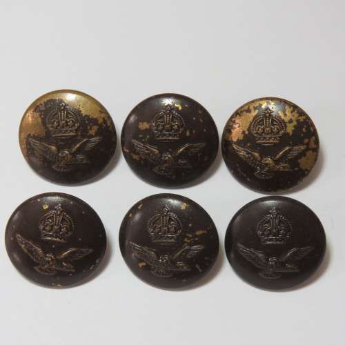 South African Air force buttons WW2 period blackened brass set of 6