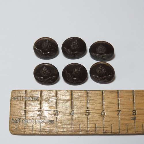South African Air force buttons smaller size - Lot of 6 Wartime blackened buttons