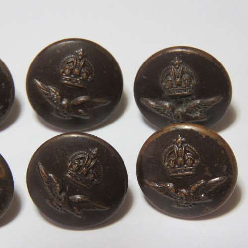 South African Air force buttons smaller size - Lot of 6 Wartime blackened buttons