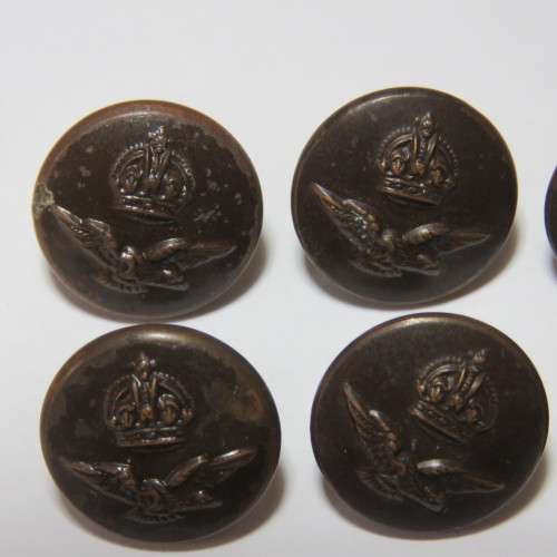 South African Air force buttons smaller size - Lot of 6 Wartime blackened buttons