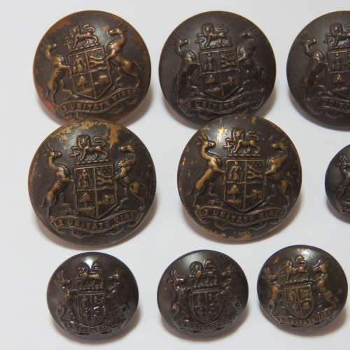 South African Defense Force military buttons - Lot of 6 large and 6 small buttons