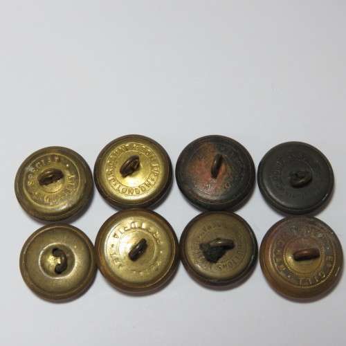 South African Defense Force military buttons - Lot of 8 with different markers