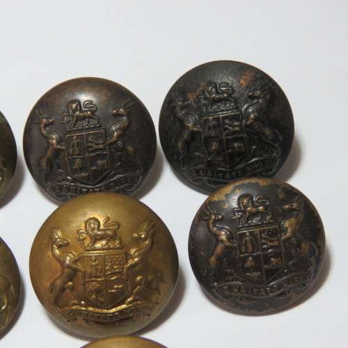 South African Defense Force military buttons - Lot of 8 with different markers