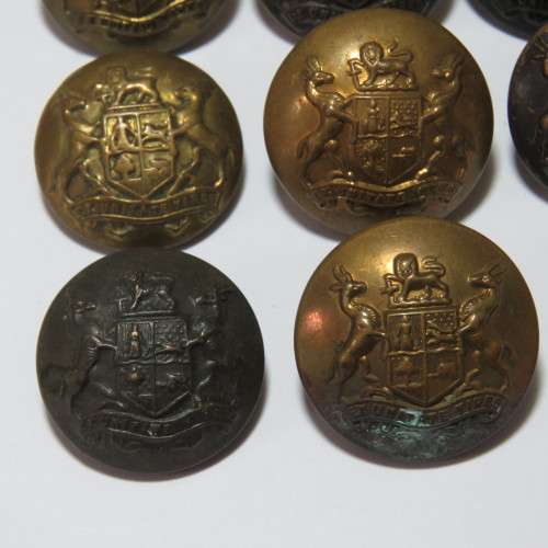 South African Defense Force military buttons - Lot of 8 with different markers