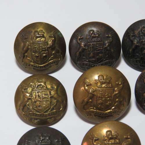 South African Defense Force military buttons - Lot of 8 with different markers