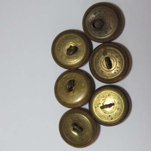 South African Defense Force military uniform buttons - Lot of 6 made by BandP Ltd, Birmingham