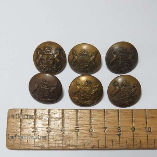 South African Defense Force military uniform buttons - Lot of 6 made by BandP Ltd, Birmingham