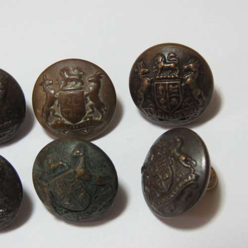 South African Defense Force Military buttons - Wartime blackened small buttons