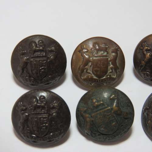 South African Defense Force Military buttons - Wartime blackened small buttons