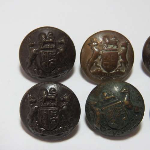 South African Defense Force Military buttons - Wartime blackened small buttons