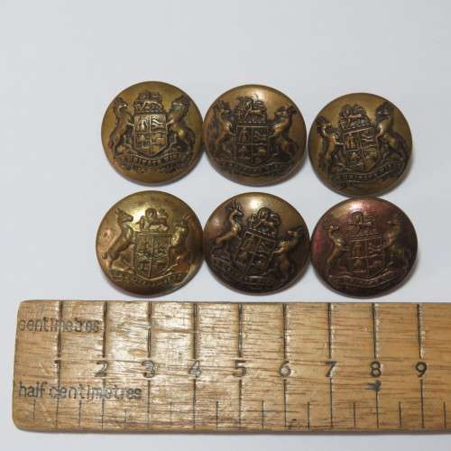 South African Defense Force Military uniform Buttons - Set of 6 - Made by Buttons Limited